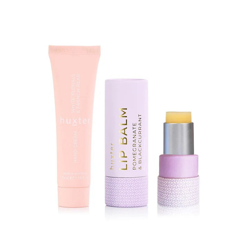 Huxter Lip & Hand Cream Duo - White Florals & French Pear