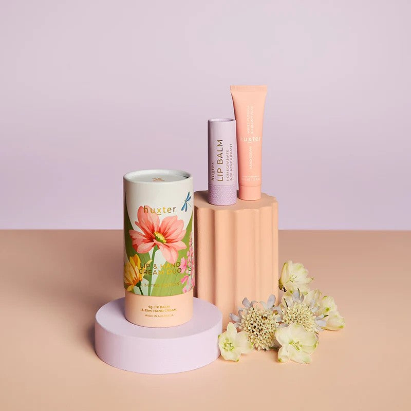 Huxter Lip & Hand Cream Duo - White Florals & French Pear