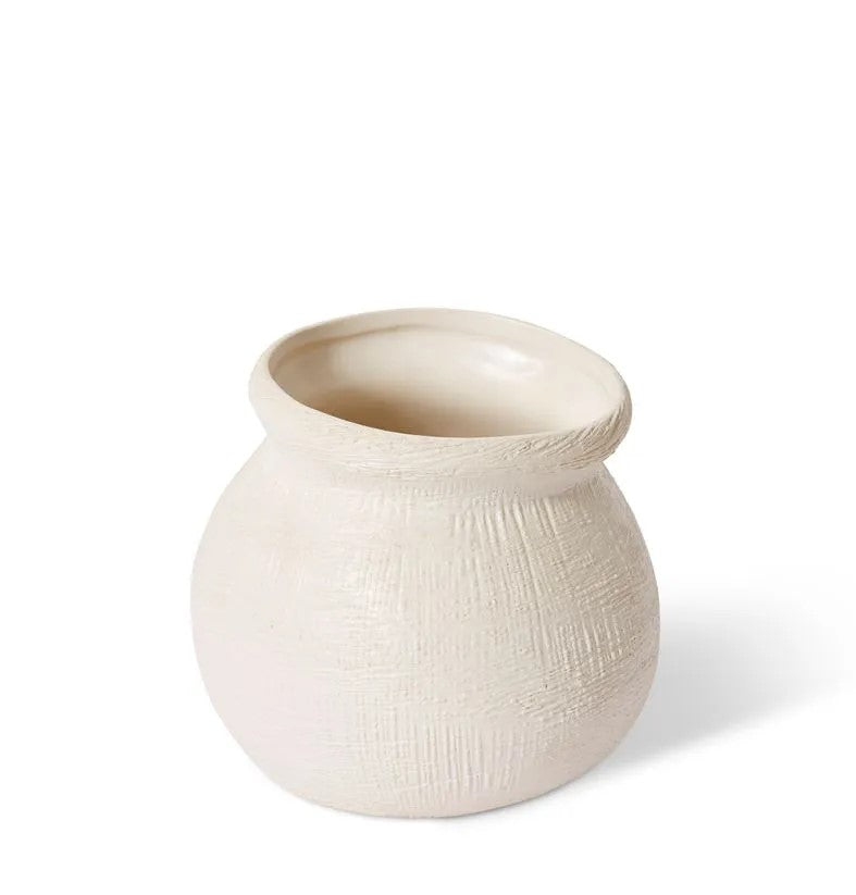 Wanda Vase 15x14x13cm Hessian White 