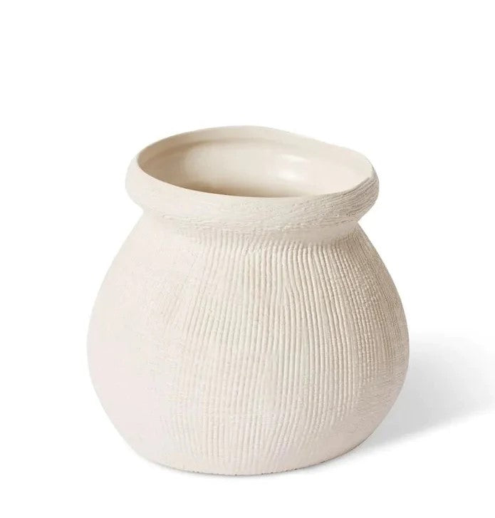 Wanda Vase 18x18x17cm Hessian White 