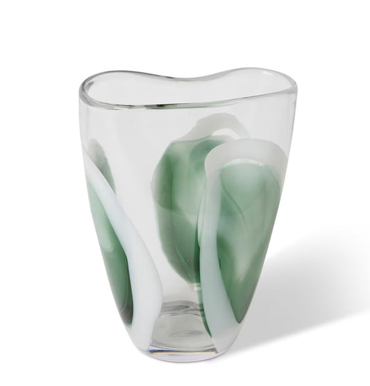 Carina Vase Sage/clear 21x14x23cm