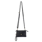 Weaved Crossbody Phone Bag - Black [col:black]