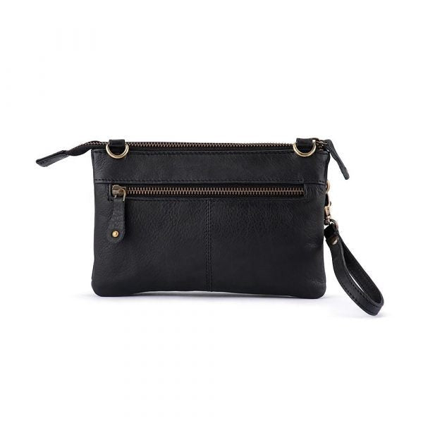 Weaved Crossbody Phone Bag - Black [col:black]