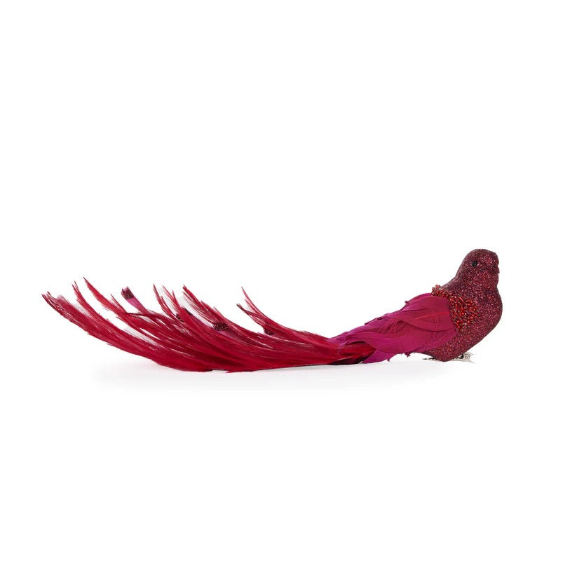 Elaborate Layered Red Clip Bird 