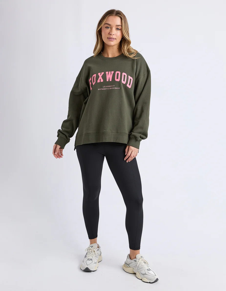 Foxwood - Interval Crew Dark Khaki /coral [siz:10]