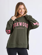 Foxwood - Interval Crew Dark Khaki /coral [siz:14]