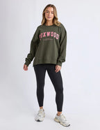 Foxwood - Interval Crew Dark Khaki /coral [siz:16]