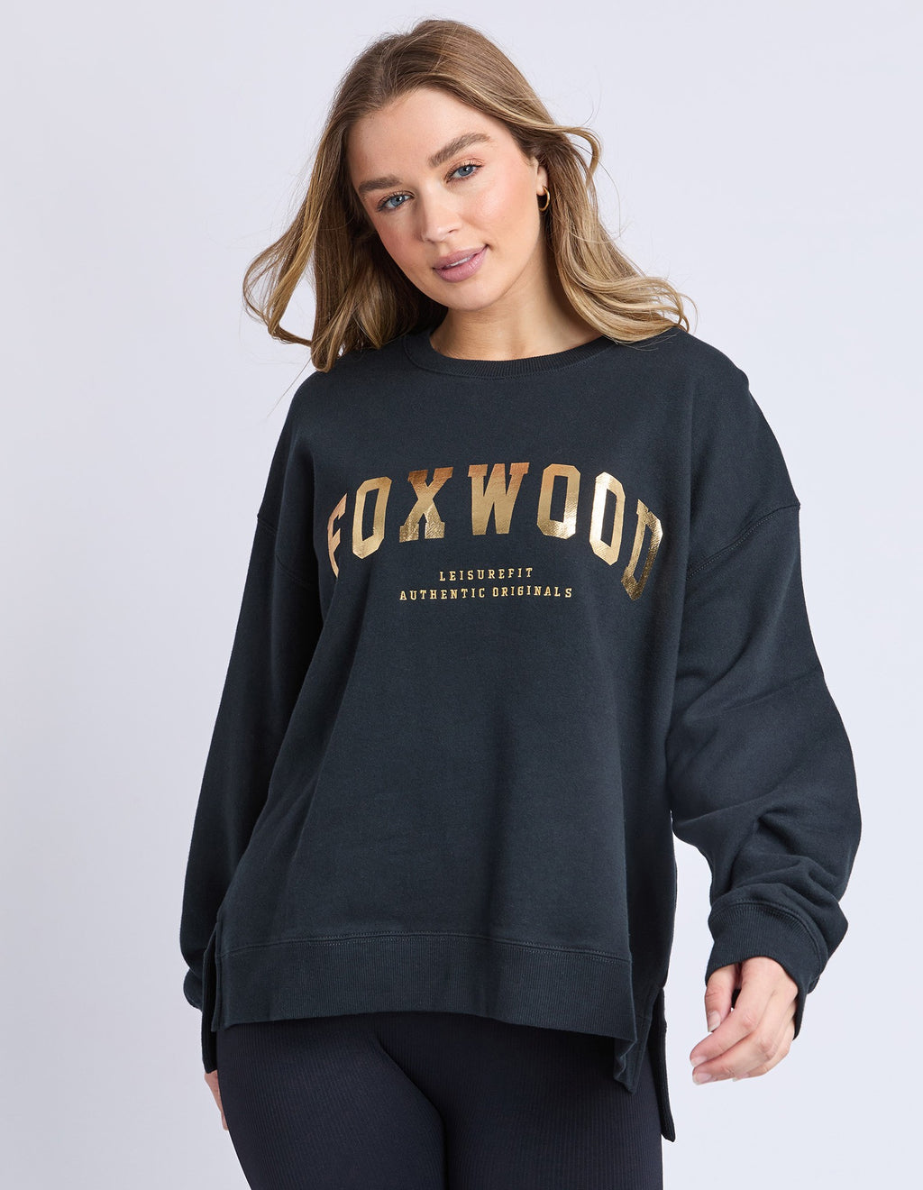Metallic Interval Crew Black And Gold [siz:16]