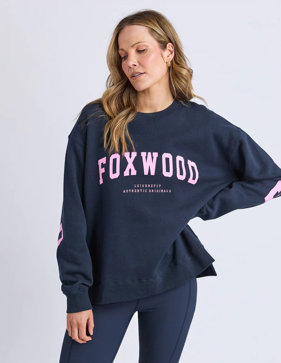 Foxwood Interval Crew - Navy With Neon Pink [siz:12]