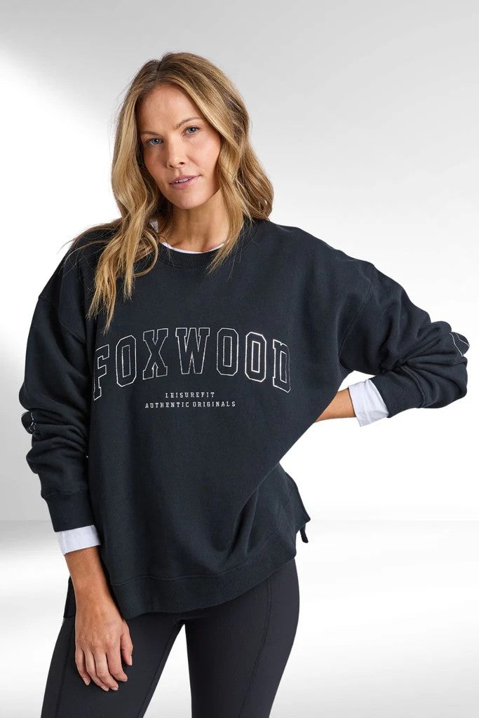 Foxwood - Metallic Interval Crew Black With Silver [siz:10]