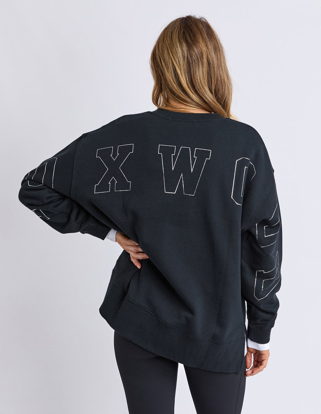 Foxwood - Metallic Interval Crew Black With Silver [siz:10]