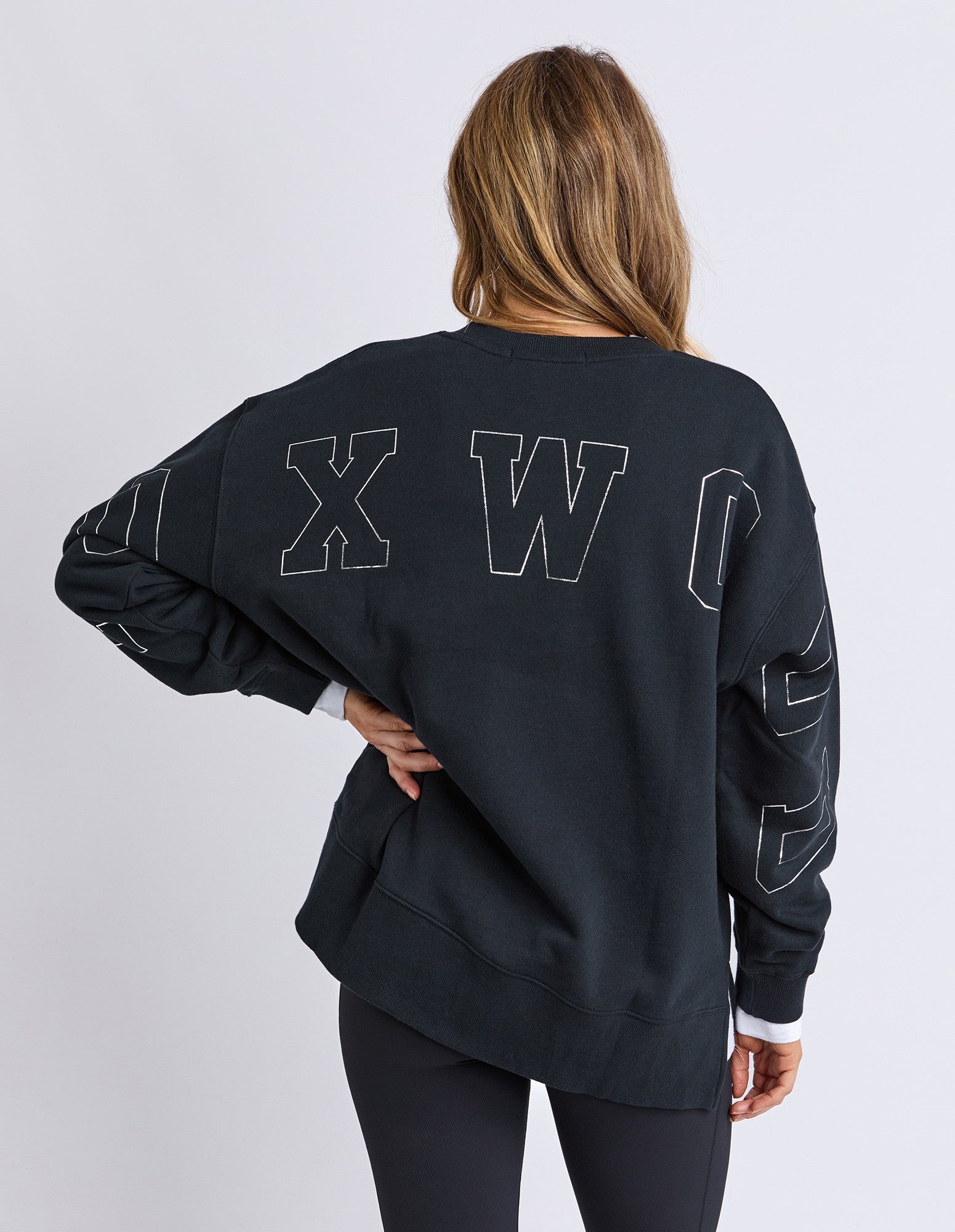 Foxwood - Metallic Interval Crew Black With Silver [siz:10]