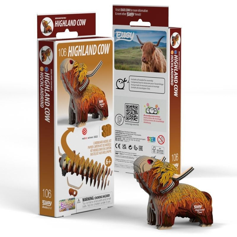 Eugy Highland Cow 3d Puzzle