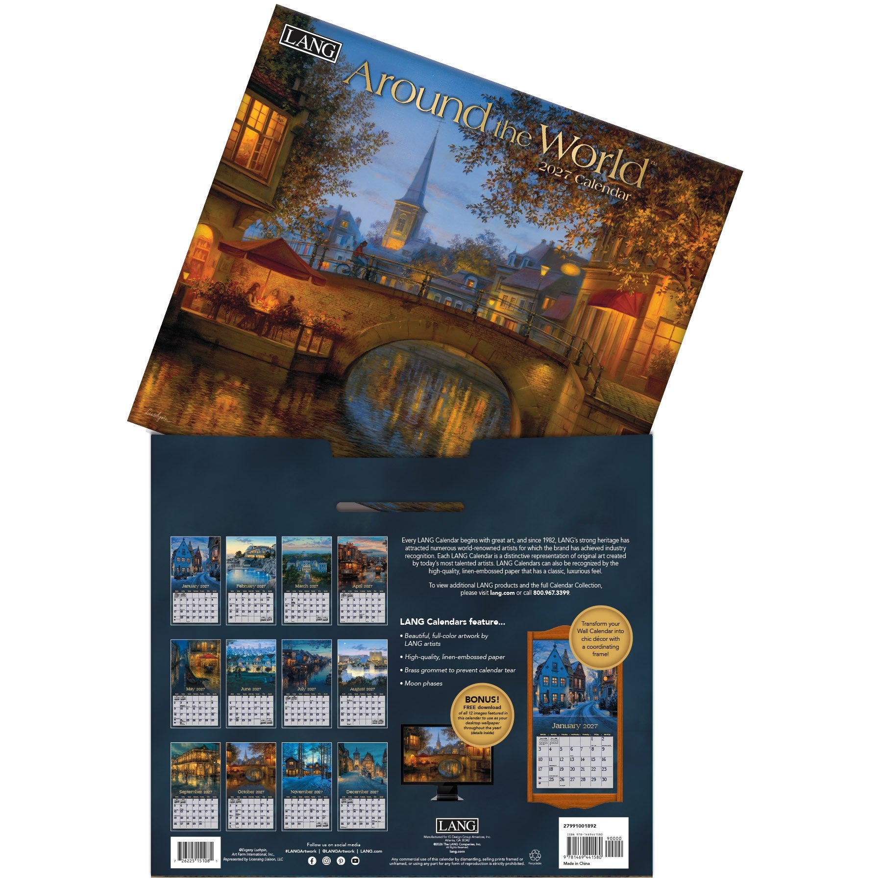 Around The World Wall Calendar
