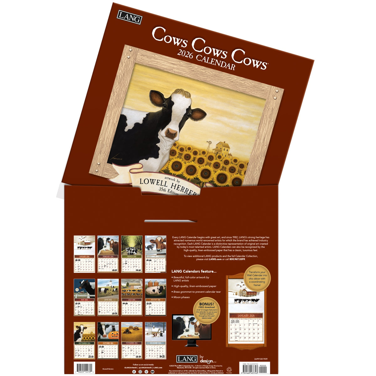 Cows Cows Cows Wall Calendar