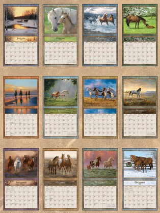 Horses In The Mist Wall Calendar 