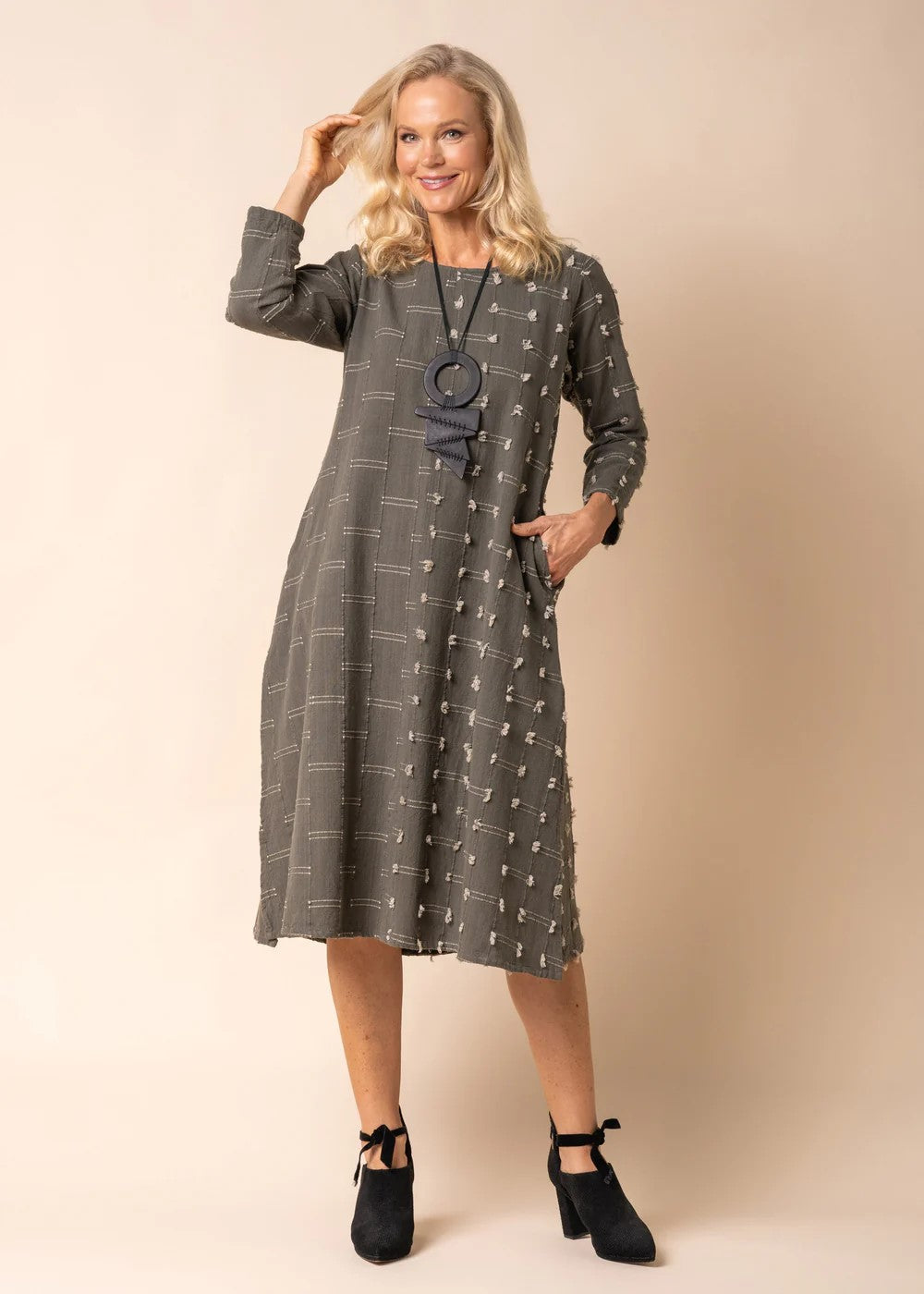 Luella Dress -khaki [siz:ml]