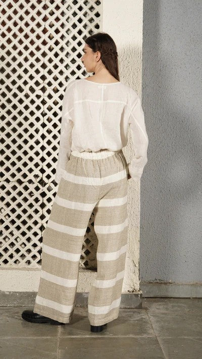 Zuma Linen Blend Pants In Latte [siz:m]