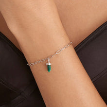 Load image into Gallery viewer, Second Nature-Malachite Point Pendant Bracelet-Silver
