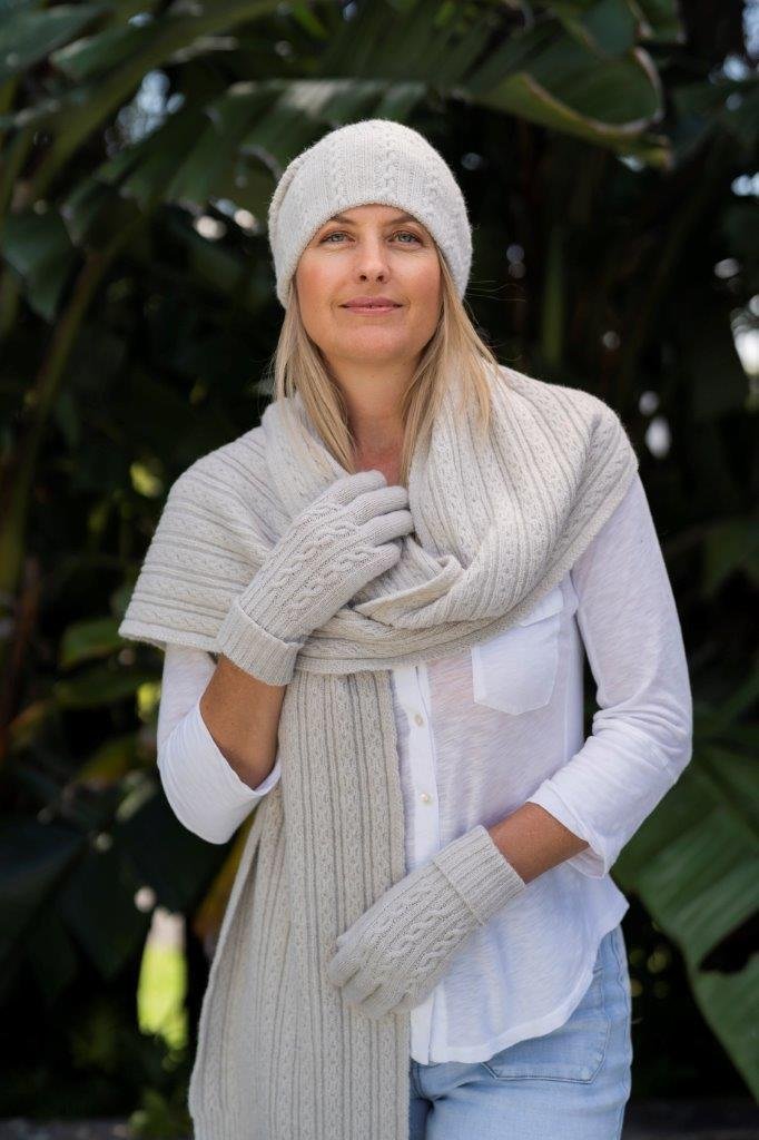 Beanie Louise Cable Grey