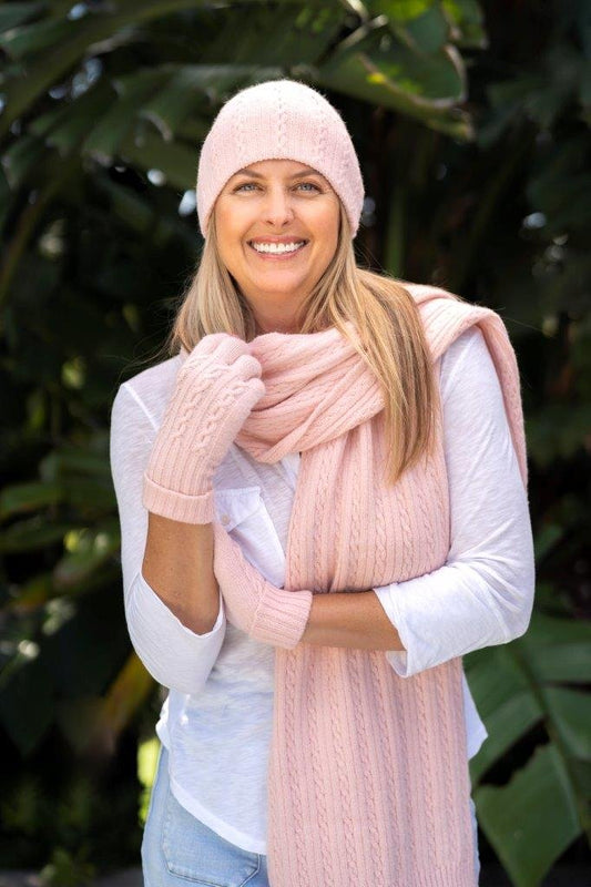 Beanie Louise Cable Pink
