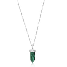 Load image into Gallery viewer, Second Nature Malachite Point Pendant Necklace-Silver
