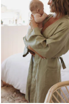 Load image into Gallery viewer, French Linen Soft Sage Robe
