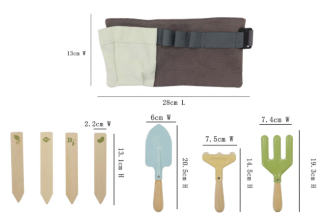 Garden Belt With Tools & Name Tag