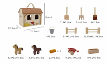 Load image into Gallery viewer, Wooden Portable Horse Stable Playset
