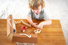 Load image into Gallery viewer, Wooden Portable Horse Stable Playset
