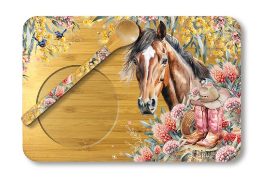 Tea Time - Tea For One Tray And Spoon - Country Dusk