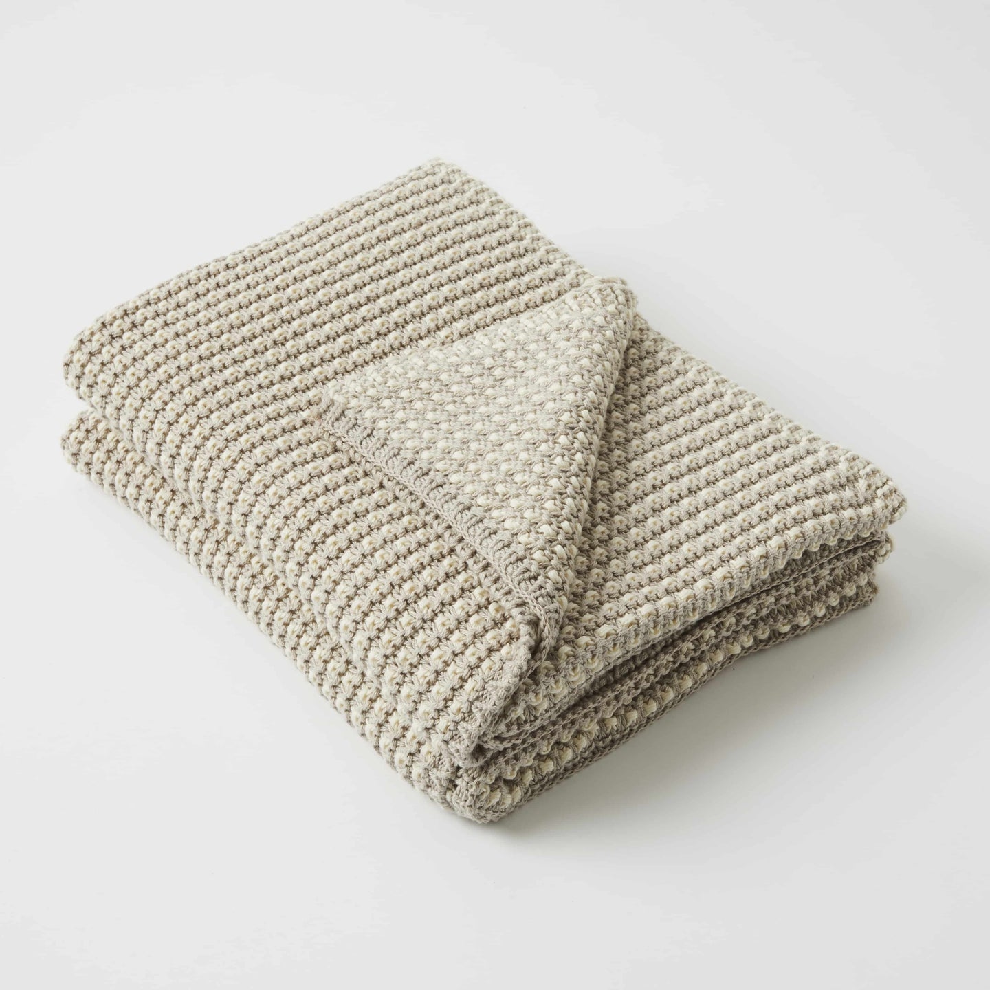 Knitted Throw Baxter Bone & Cream