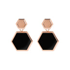 Alba Black Onxy Hexagon Drop Earrings