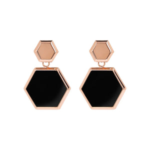 Alba Black Onxy Hexagon drop earrings