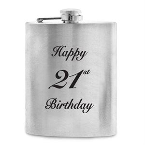 Happy 21st Matte Hip Flask