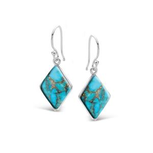 Blue Mohave Turquoise Sterling Silver Earrings