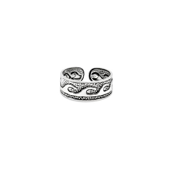 Ocean Waves Sterling Silver Toe Ring