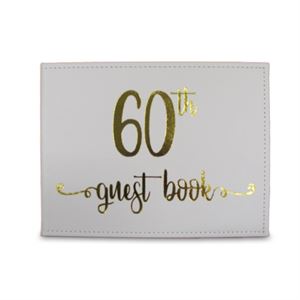 60th Gold Text Guest Book