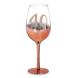 40 Forty Rose Gold Ombre Wine Glass