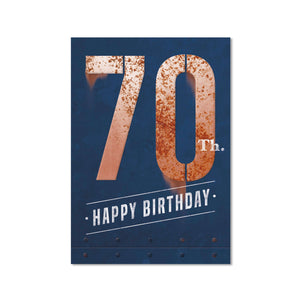 Card - 70th Happy Birthday (Bold As Brass)