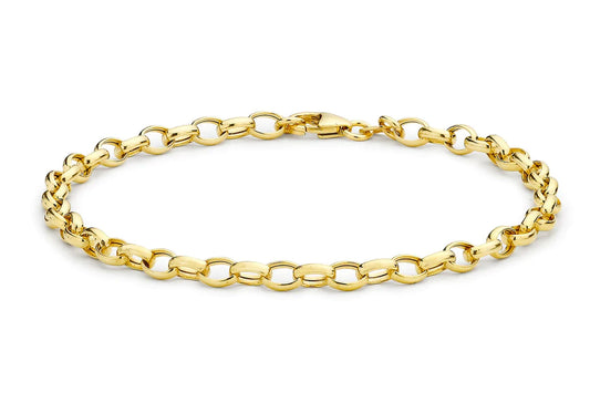9K Yellow Gold Oval Belcher Bracelet