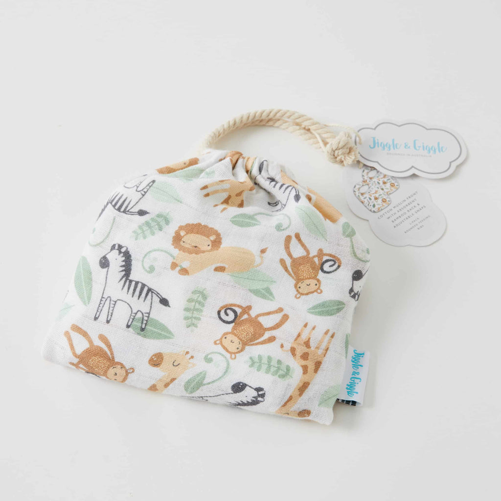 Safari Muslin Bib 2pk