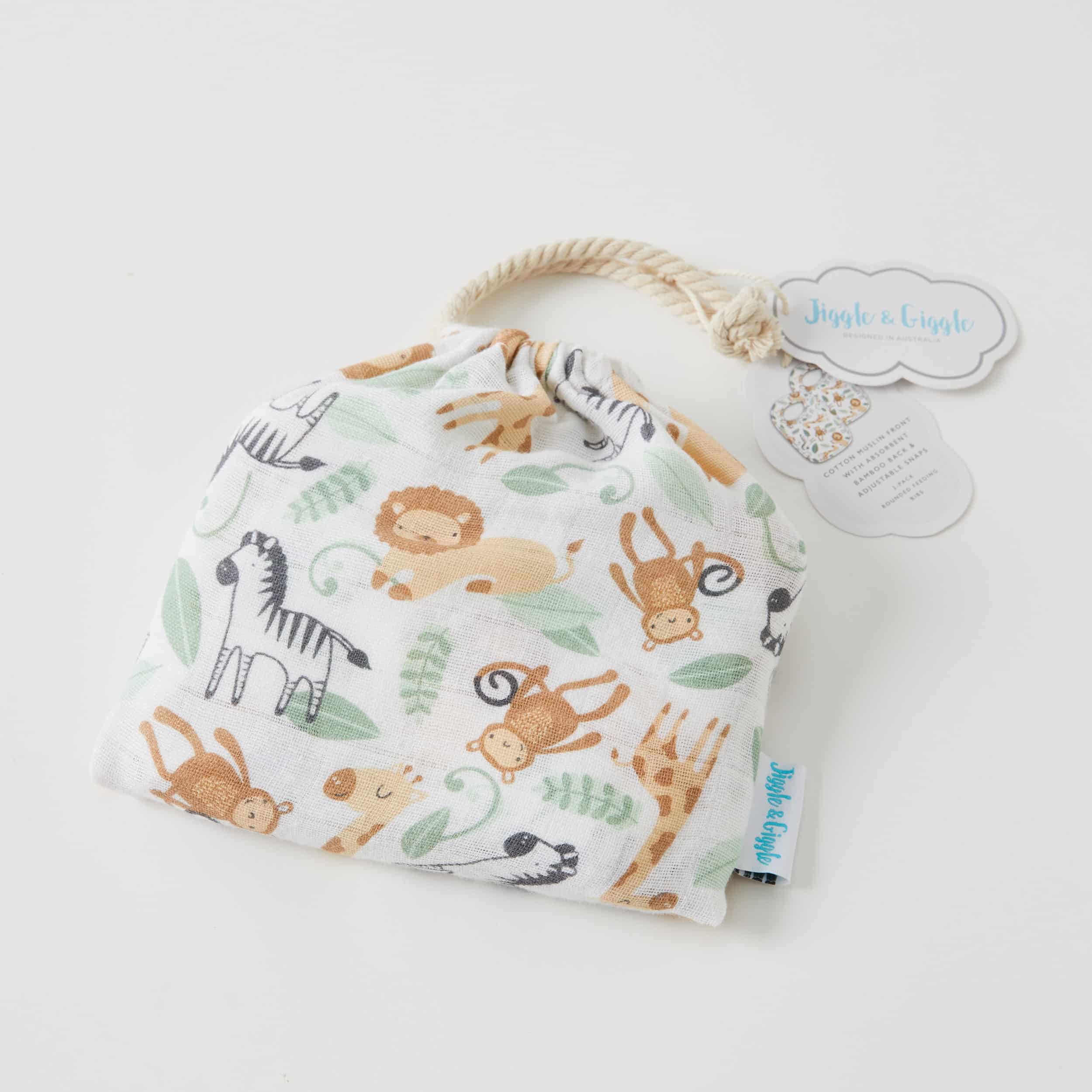 Safari Muslin Bib 2pk