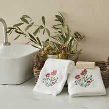 Load image into Gallery viewer, Wild Flower Embroidered Hand Towel
