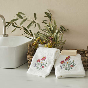 Wild Flower Embroidered Hand Towel