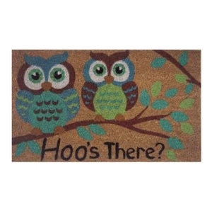 Hoo's There? Two Owls On A Branch Doormat