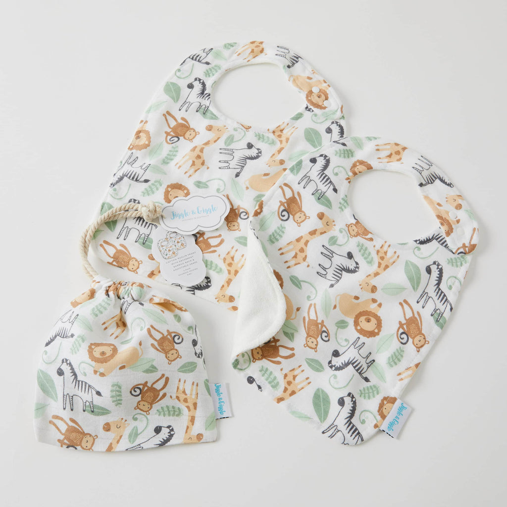 Safari Muslin Bib 2pk