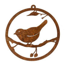 Load image into Gallery viewer, Tweety Birds Single Ring Rust Ornament
