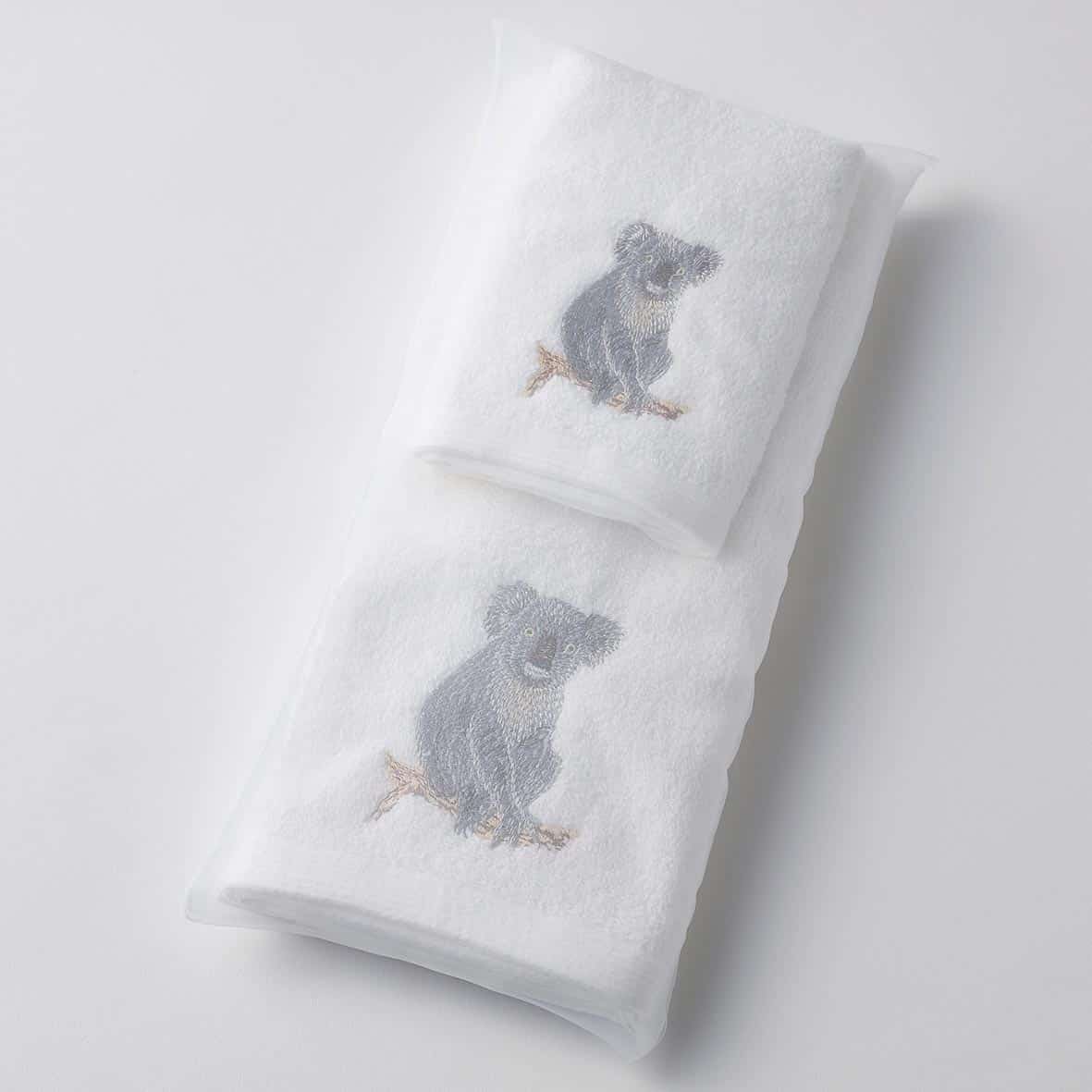 Koala Hand Towel & Face Washer In Organza Bag