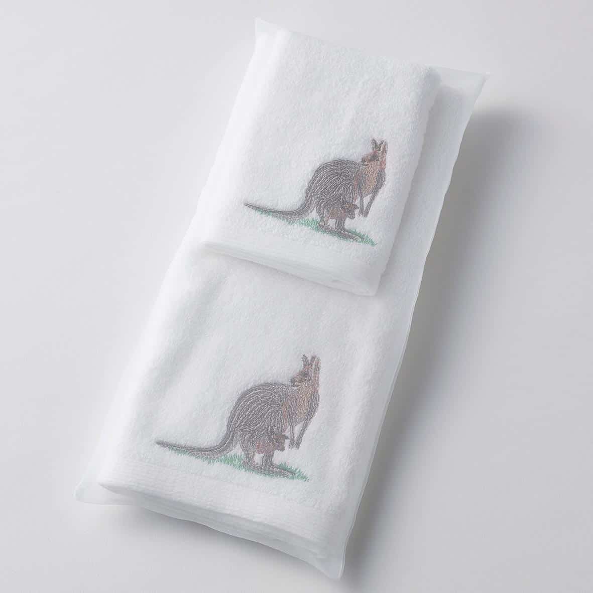 Kangaroo Hand Towel & Face Washer In Organza Bag